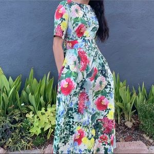 🌿🌺ZARA green floral dress 🌺🌿